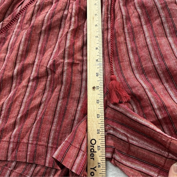 NWT Briggs RED Stripe Woman's Linen/Rayon 4-pocket Pull-on SHORTS ~ Size XXL - Picture 2 of 8